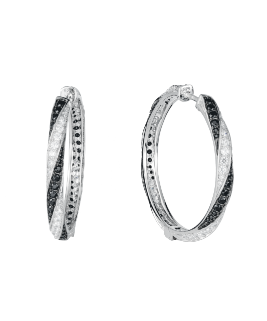 Hõbedast kõrvarõngad tsirkoonide ja spinellidega