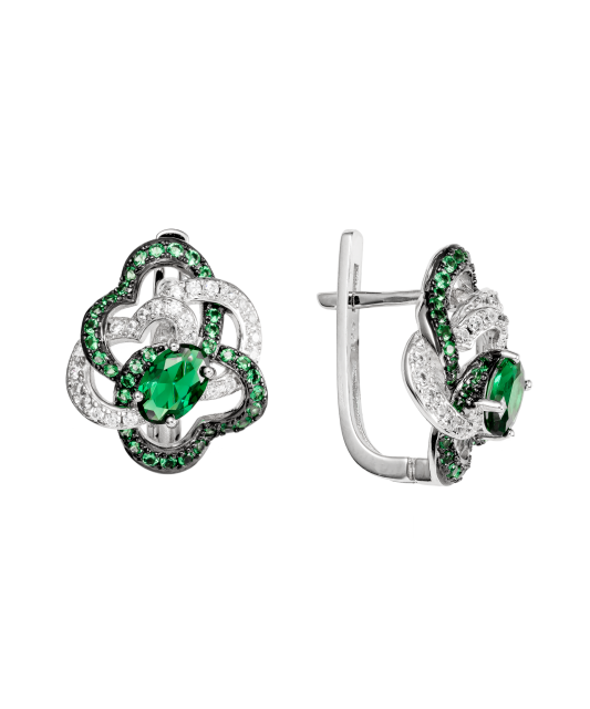 Hõbedast kõrvarõngad tsirkoonide ja spinellidega