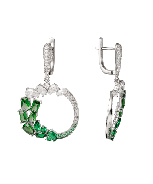 Серьги из серебра с цирконами