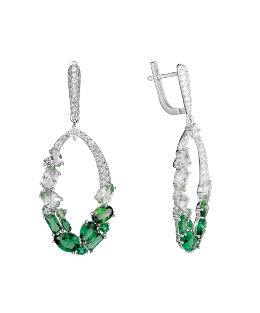 Hõbekõrvarõngad tsirkoonidega