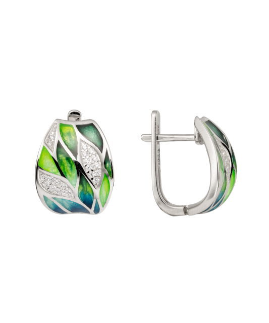 Hõbekõrvarõngad emaili+D2221 ja tsirkoonidega Goldinga S94021298