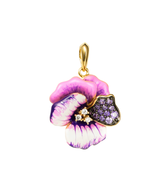 Hõbedane kullatud ripats emaili ja tsirkoonidega