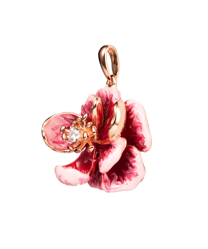 Hõbedane kullatud ripats emaili ja tsirkoonidega