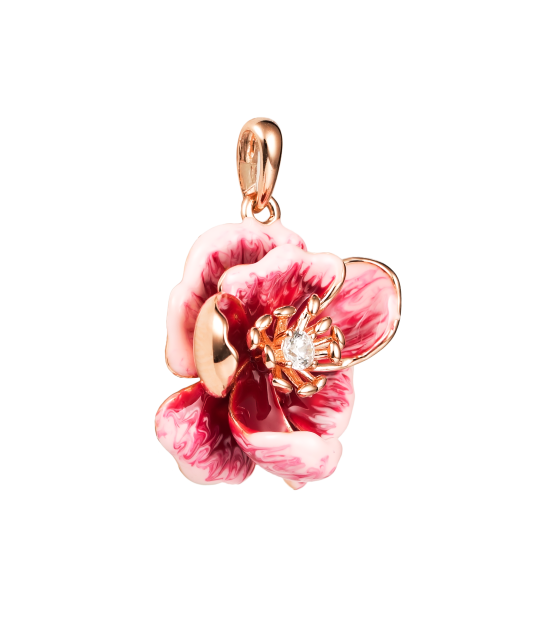 Hõbedane kullatud ripats emaili ja tsirkoonidega