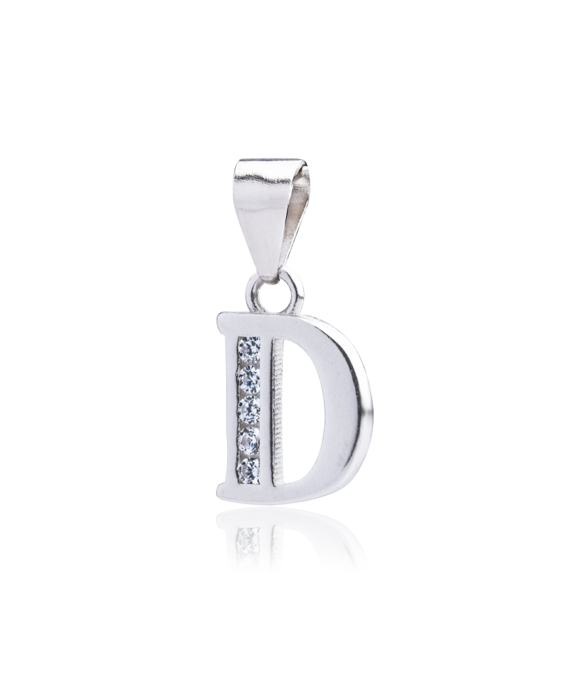 Серебряный подвеска с цирконами письмо D