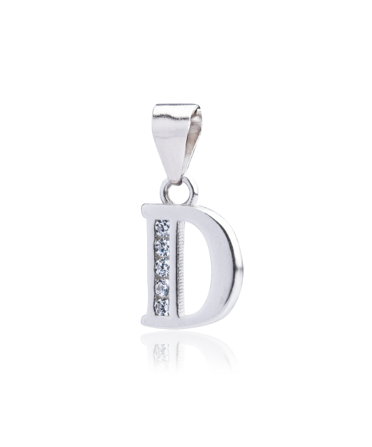 Серебряный подвеска с цирконами письмо D