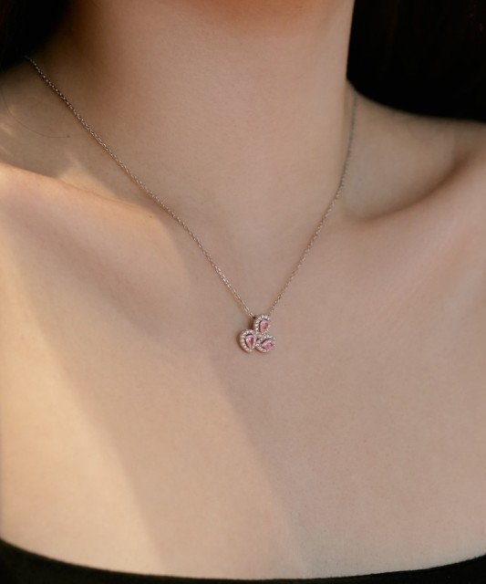 Серебряная цепочка с подвеской из циркона