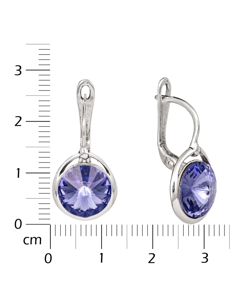 Hõbekõrvarõngad kristallidega