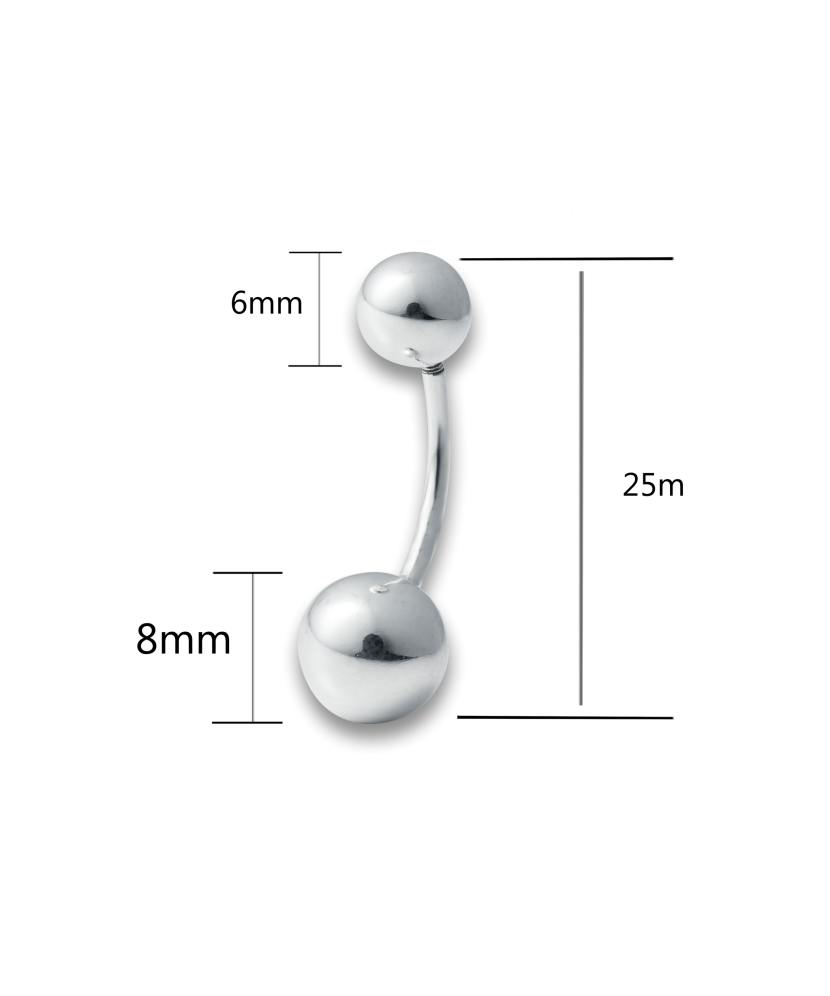 Серебряная серьга в пупок