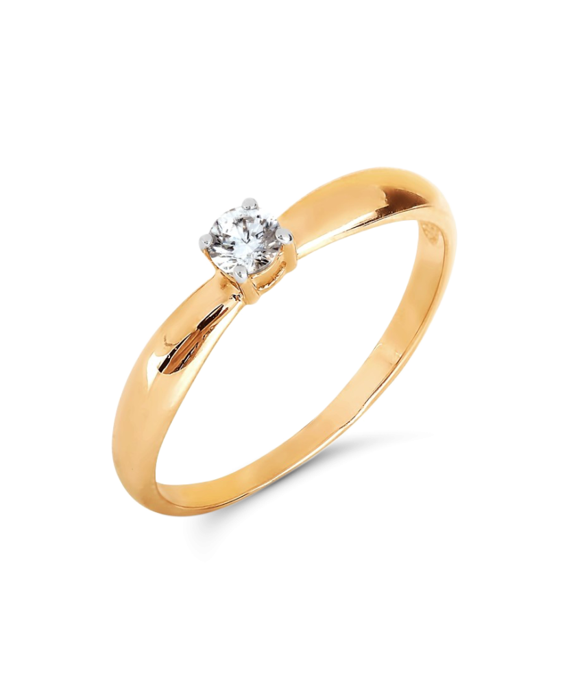 Золотое кольцо с кристаллом Сваровски