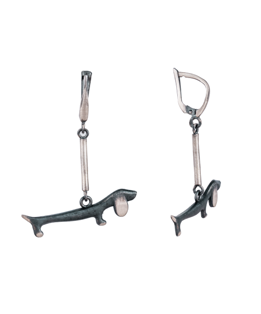 Серебряные серьги "Щенки"