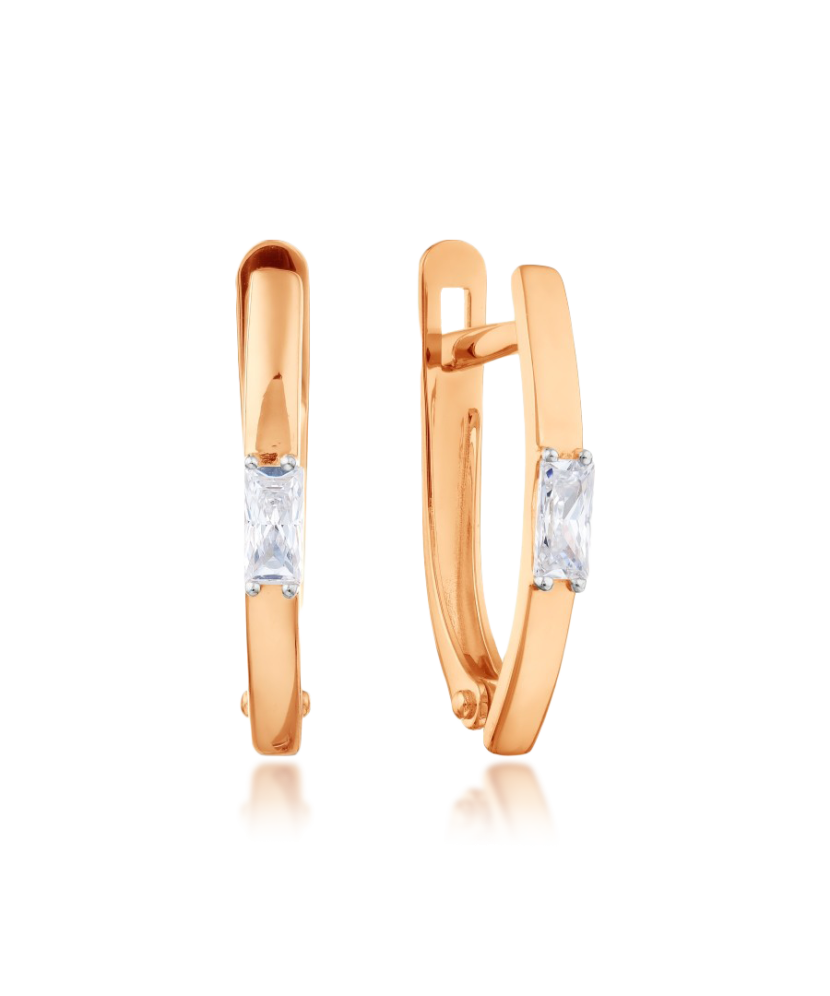 Золотые серьги с цирконом