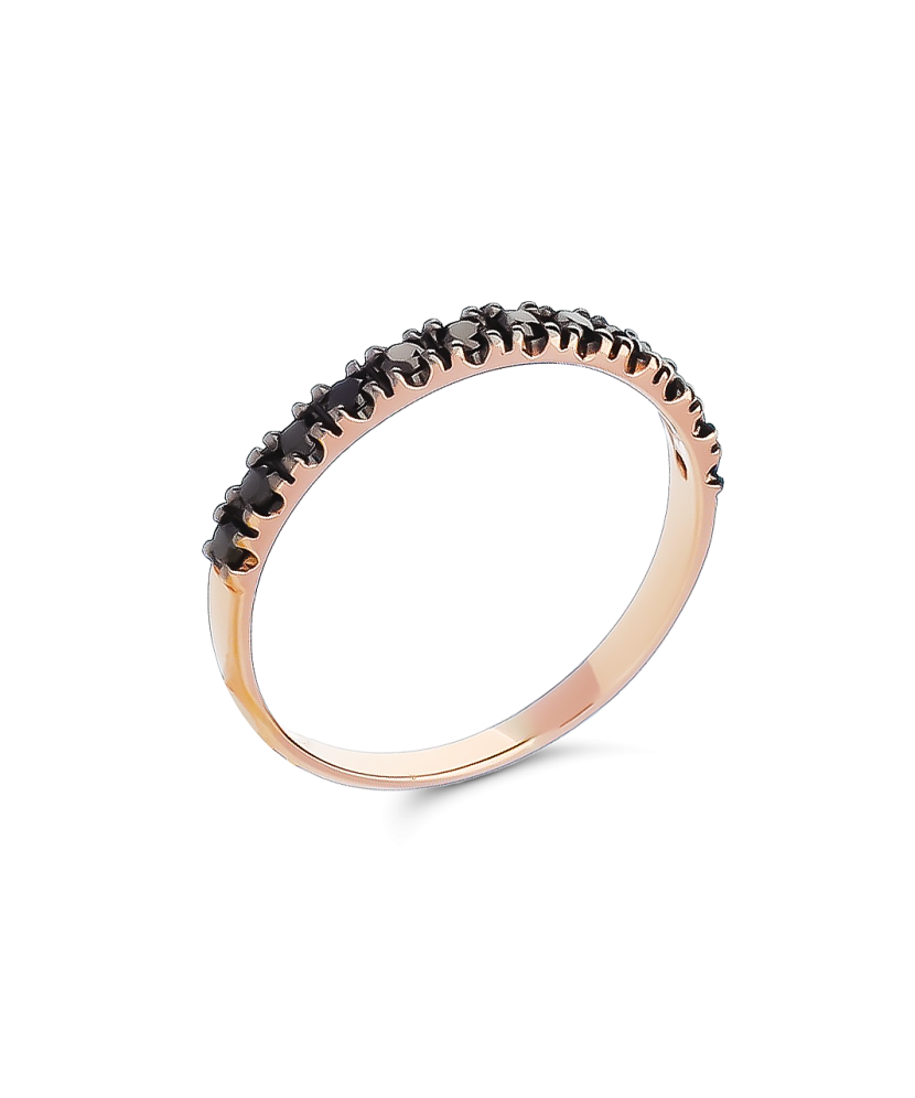 Kuldsõrmus mustade teemanditega Goldinga 01182