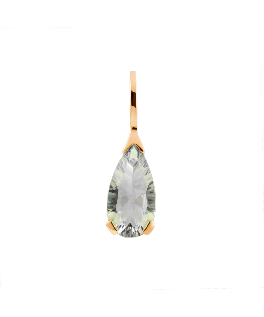 Золотой кулон/подвеска с зеленым аметистом