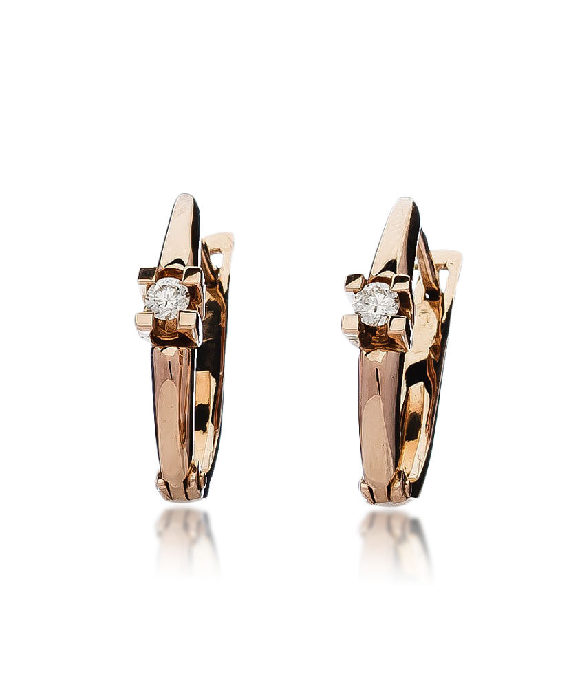 Золотые серьги с бриллиантом