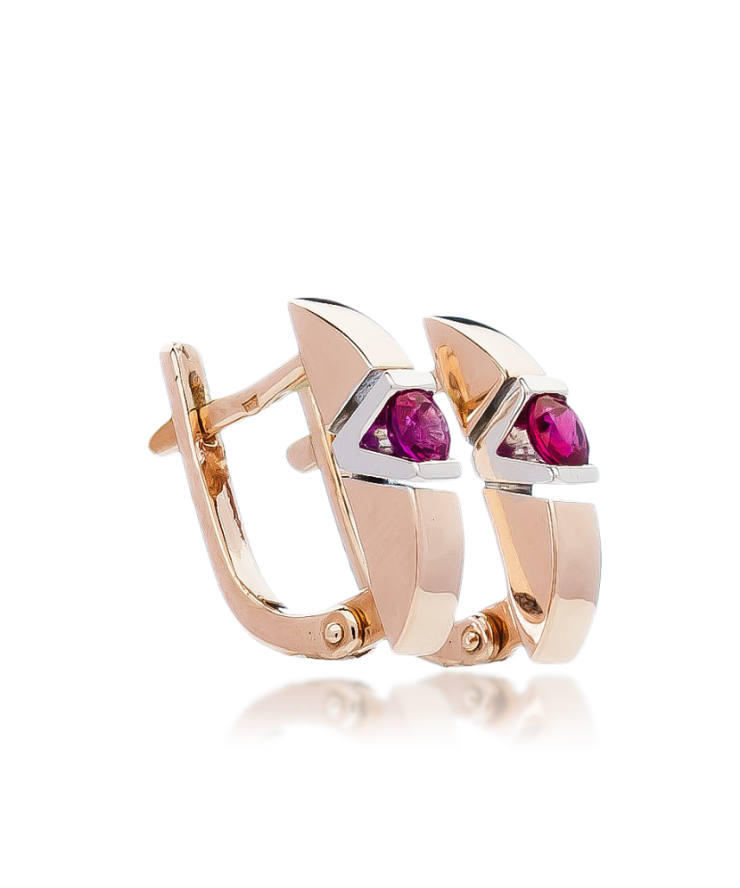 Kuldkõrvarõngad rubiiniga