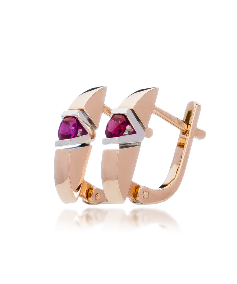 Kuldkõrvarõngad rubiiniga