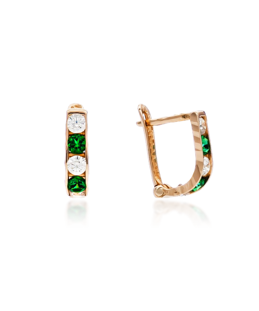 Золотые серьги с цирконами