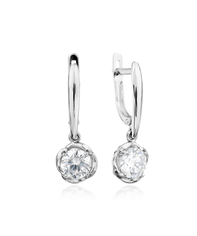 Valgest kullast kõrvarõngad kristalliga Goldinga T302029335