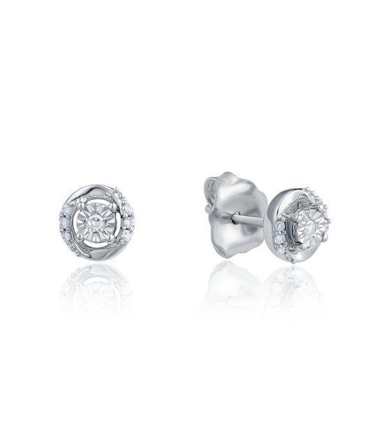 Valgest kullast kõrvarõngad briljantidega