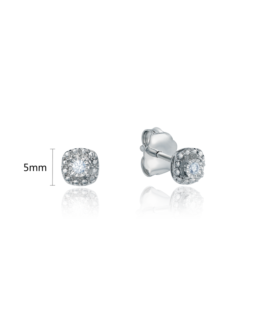 Valgest kullast kõrvarõngad briljantidega