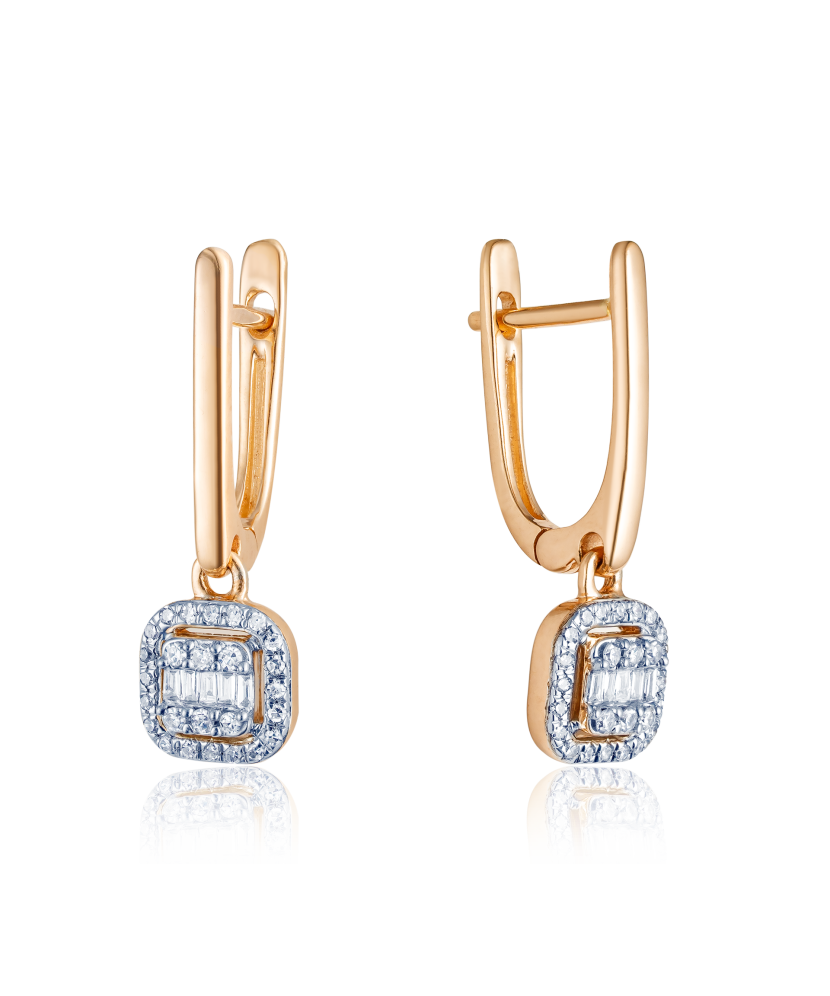 Kuldkõrvarõngad teemantidega