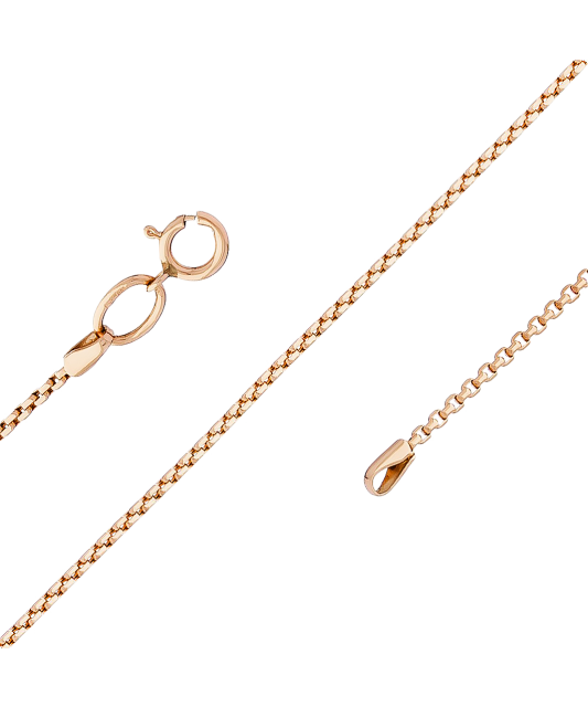 Золотая цепочка "Box" 1мм