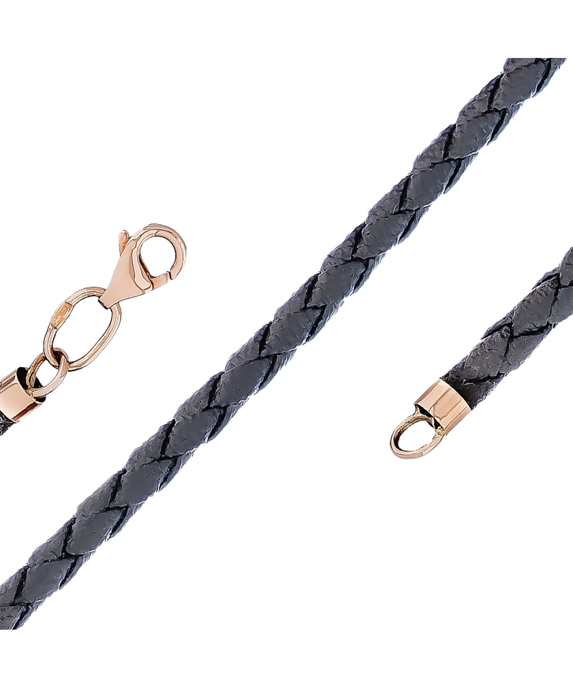 Nahast kett kullast kinnitusega 3.5mm