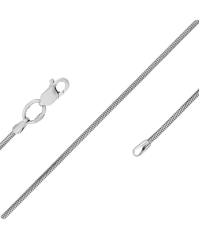 Valgest kullast kett "Snake" 1.2mm Goldinga wsnake12mm