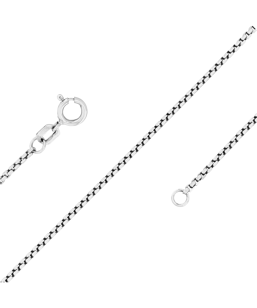 Valgest kullast kett "Box" 1.2mm Goldinga WBOX12MM