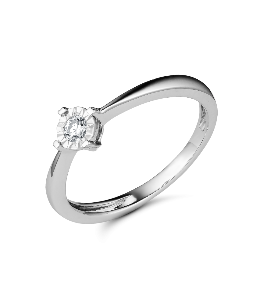 Valgest kullast sõrmus briljantidega