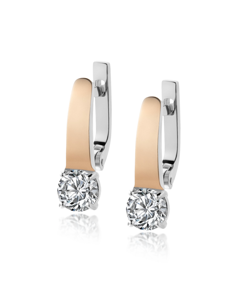 Hõbekõrvarõngad tsirkooniga kullatud