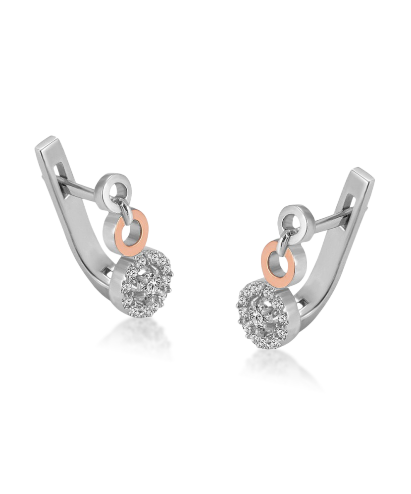 Hõbekõrvarõngad tsirkoonidega kullatud Goldinga GS-02-SATURN-10