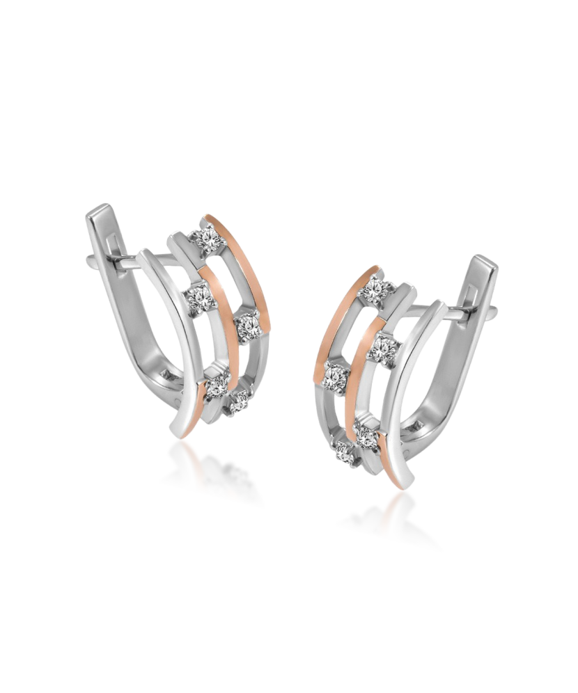 Серьги из позолоченного серебра с цирконами