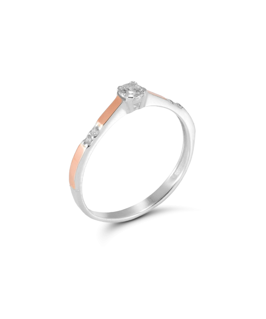 Кольцо из позолоченного серебра с цирконами