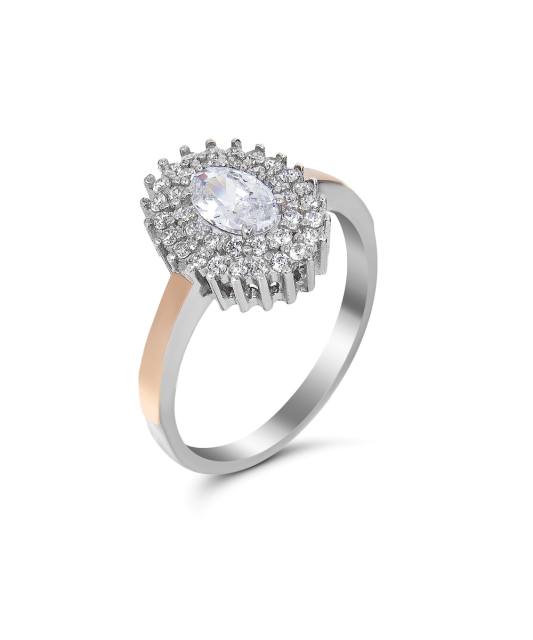 Hõbesõrmus tsirkoonidega kullatud Goldinga GS-01-DELI-10