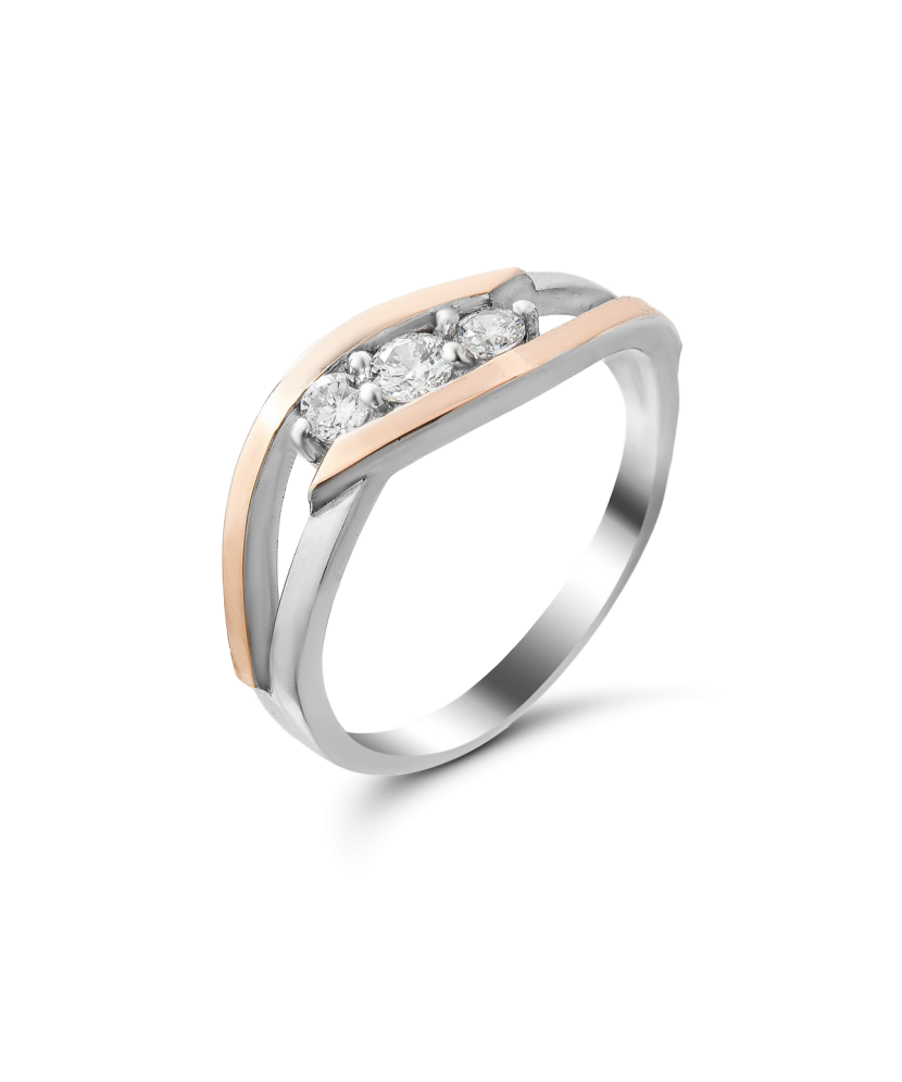 Hõbesõrmus tsirkoonidega kullatud Goldinga GS-01-LIONA-10