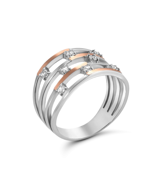 Кольцо из позолоченного серебра с цирконами