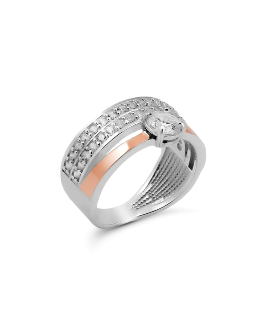 Hõbesõrmus tsirkoonidega kullatud Goldinga GS-01-NATALI-10