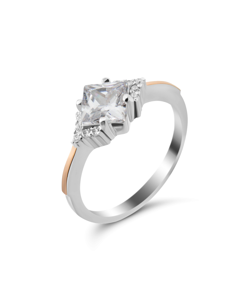 Hõbesõrmus tsirkoonidega kullatud Goldinga GS-01-ZADOR-10
