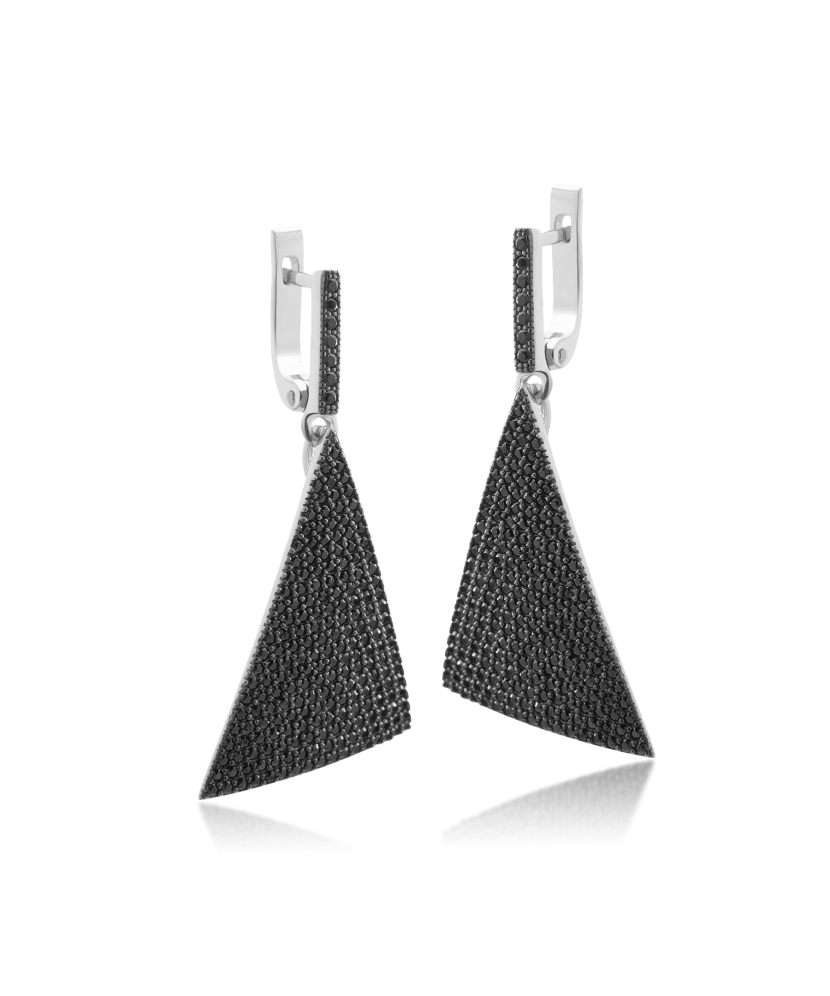 Серьги из серебра с цирконами