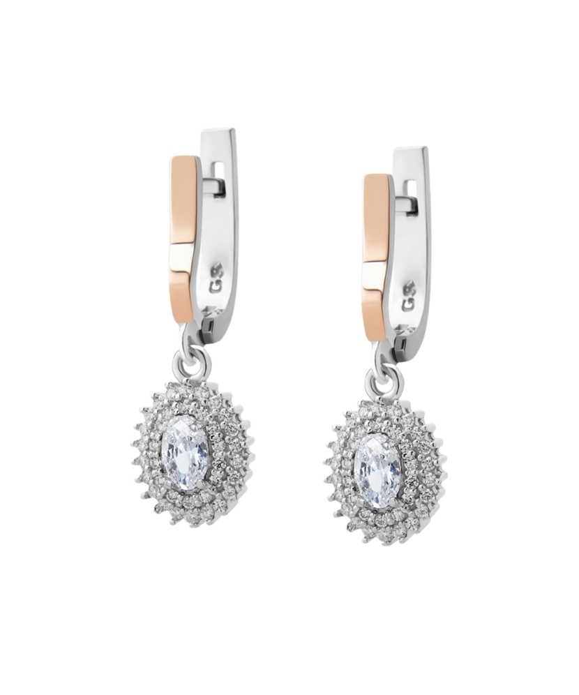 Серьги из позолоченного серебра с цирконами