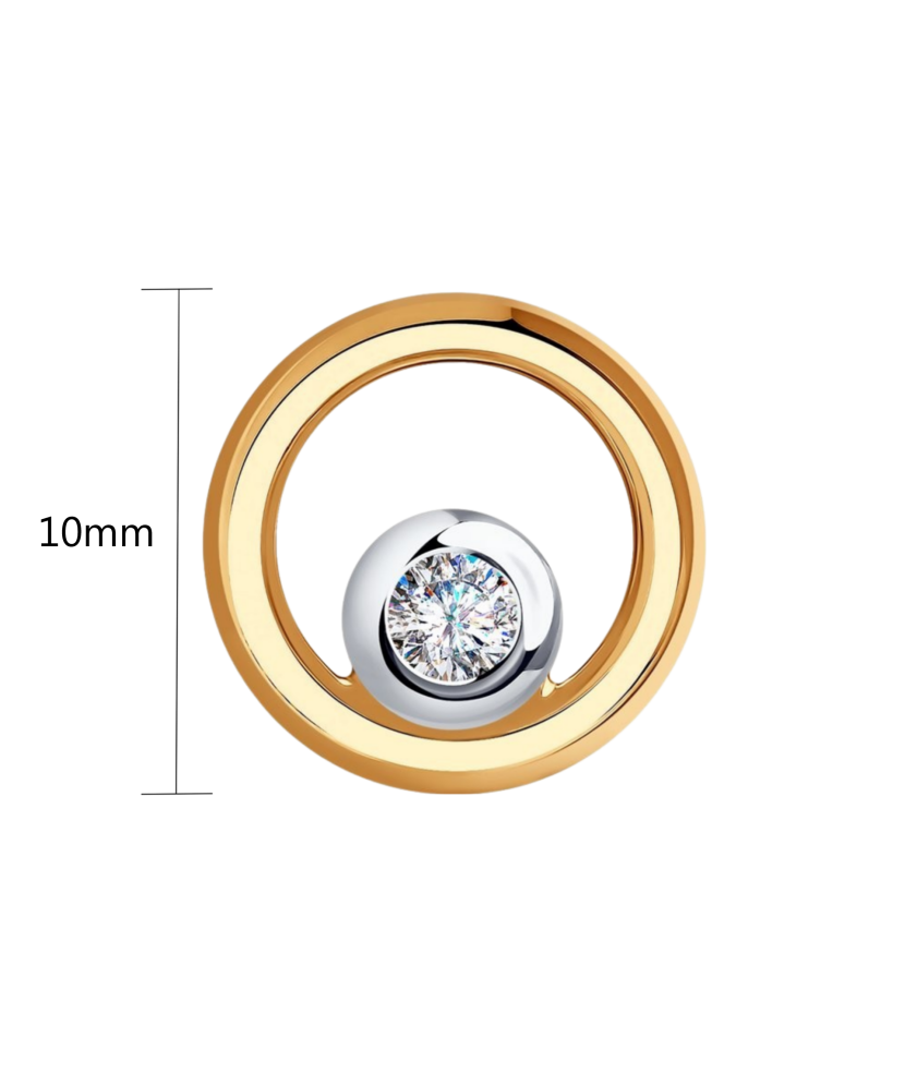 Золотой подвеска с цирконом