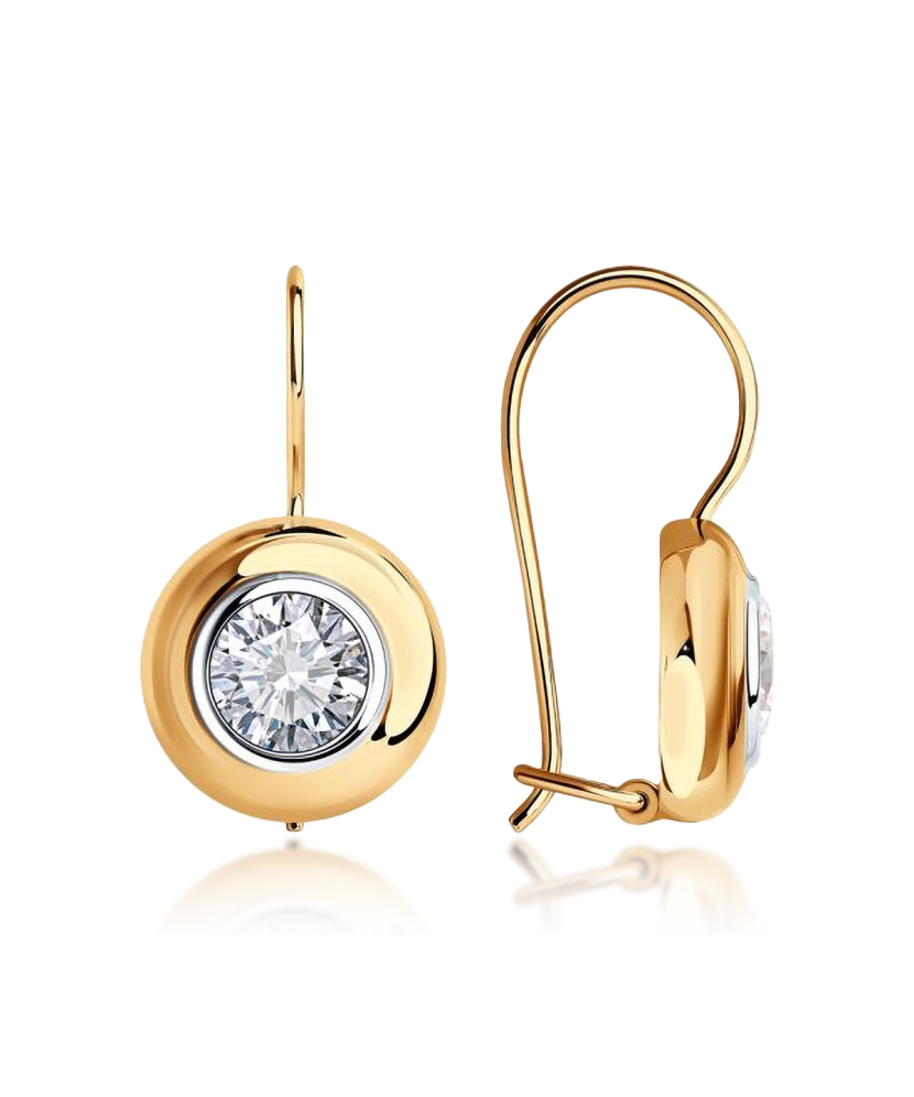 Золотые серьги с цирконами