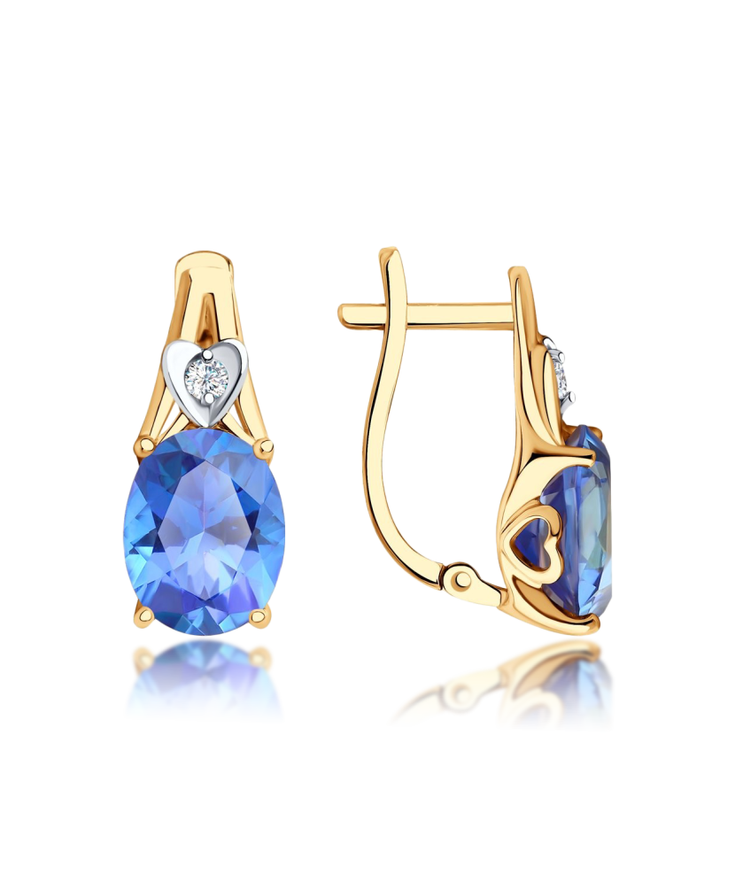 Kuldkõrvarõngad topaasi ja tsirkooniga Goldinga S726823