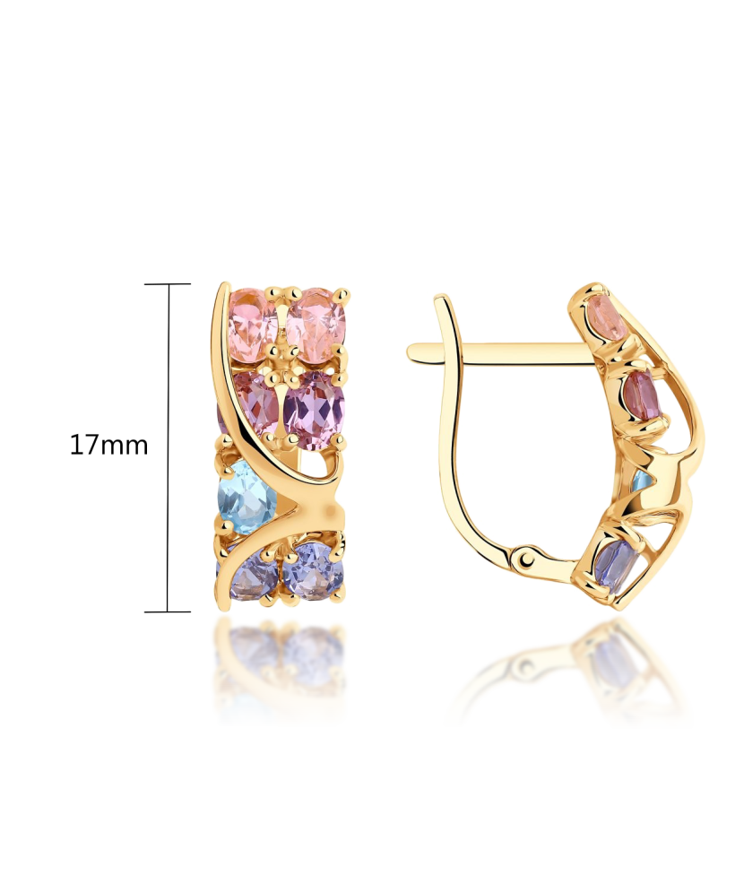 Kuldkõrvarõngad topaaside ja sitaliga Goldinga S727292