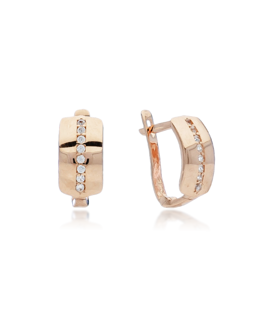 Золотые серьги с цирконами