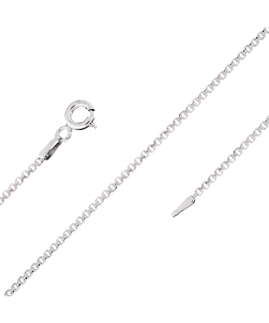 Цепочка из родированного серебра "Box" 1mm