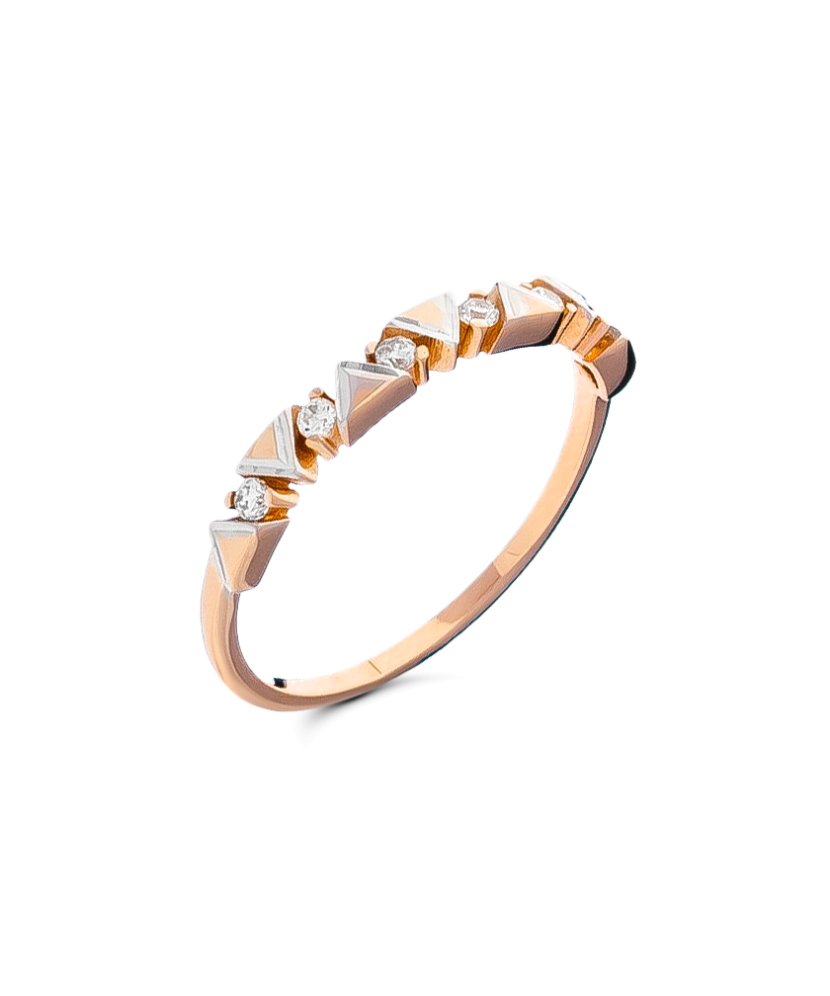 Kuldsõrmus tsirkoonidega Goldinga CR205594-YW-DC-FC2