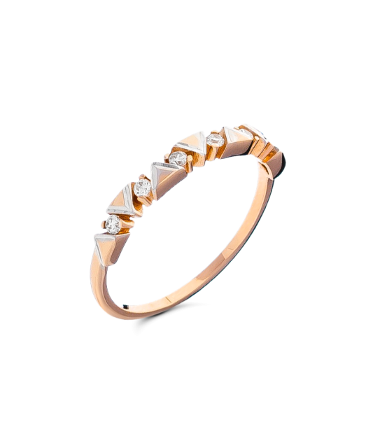 Kuldsõrmus tsirkoonidega Goldinga CR205594-YW-DC-FC2